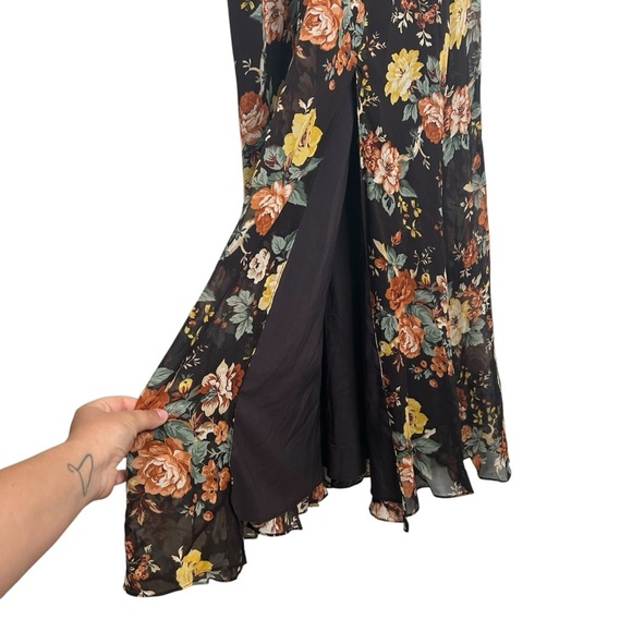 VERONICA BEARD Avani Floral Silk Chiffon Maxi Dress in Oxblood Multi Size 4 - Picture 11 of 15